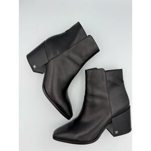 SAM EDELMAN Cari Leather Booties Block Heel Size 9